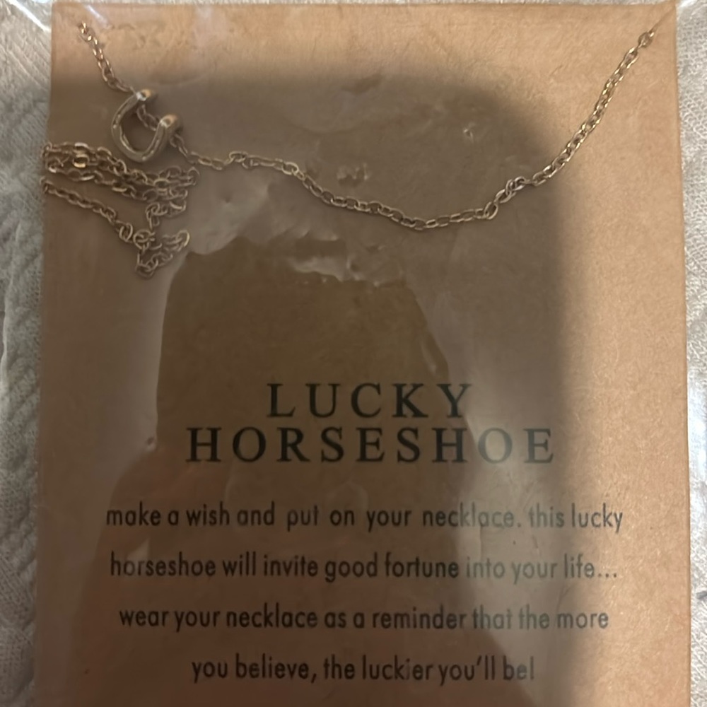 RoseGold lucky horseshoe necklace new never worn Christmas is coming up🎁